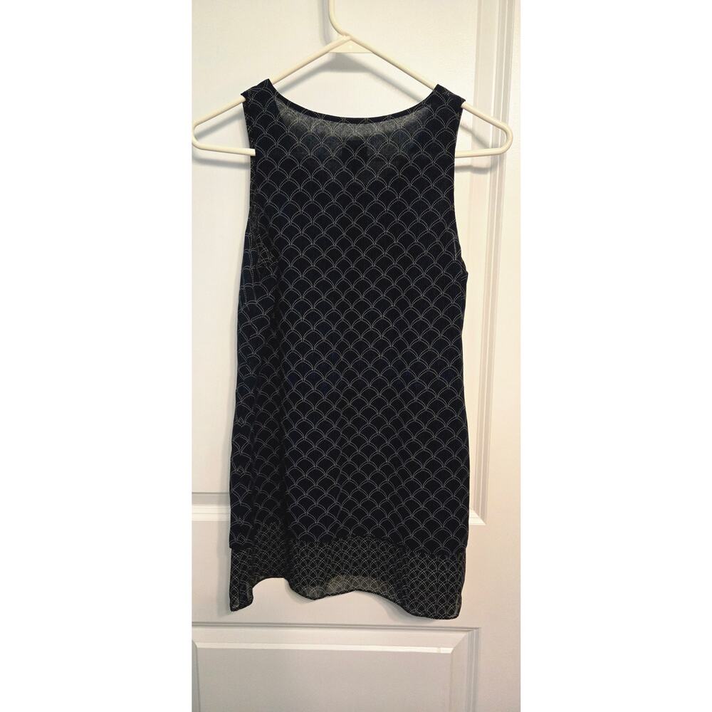 Cabi Top Womens XS Navy Sleeveless Tank Cami Geometric Nautical Dark Academia - Picture 5 of 5